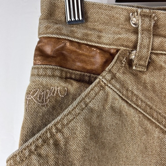 Vintage Roper Jeans‎ Mens 27x36 Brown Western Leather Trim High Rise Cowboy 90s - Picture 5 of 14